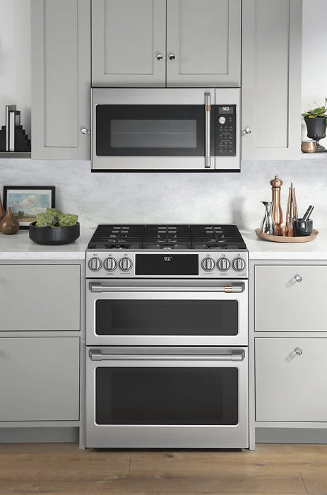 Cafe 30 Inch Slide-In Dual-Fuel Double Oven Convection Range CC2S950P2MS1