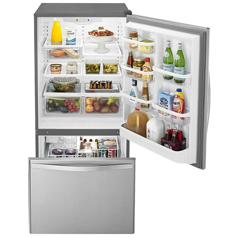 Whirlpool Bottom Freezer Stainless Steel Refrigerator WRB322DMBM