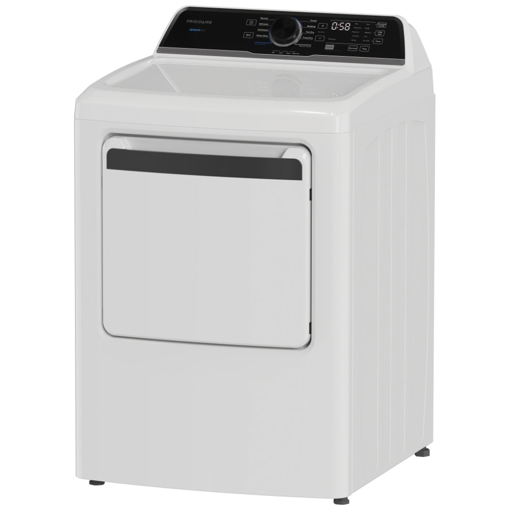 Frigidaire dryer – side profile showing depth and venting