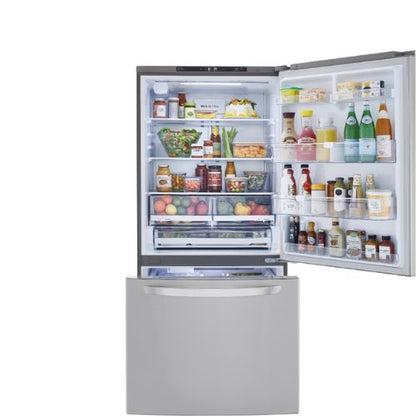 LG 33 Inch Bottom-Freezer Stainless Steel Refrigerator 26 Cu.Ft. LRDC2603S